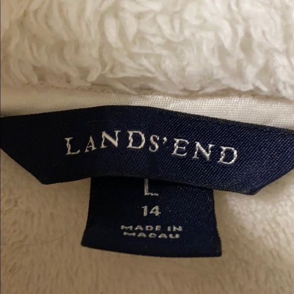 Land’s End  Sz 14 (girls) 3/4 zip jacket Crème - Picture 3 of 5